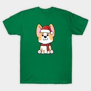 Corgi Christmas Santa Hat T-Shirt